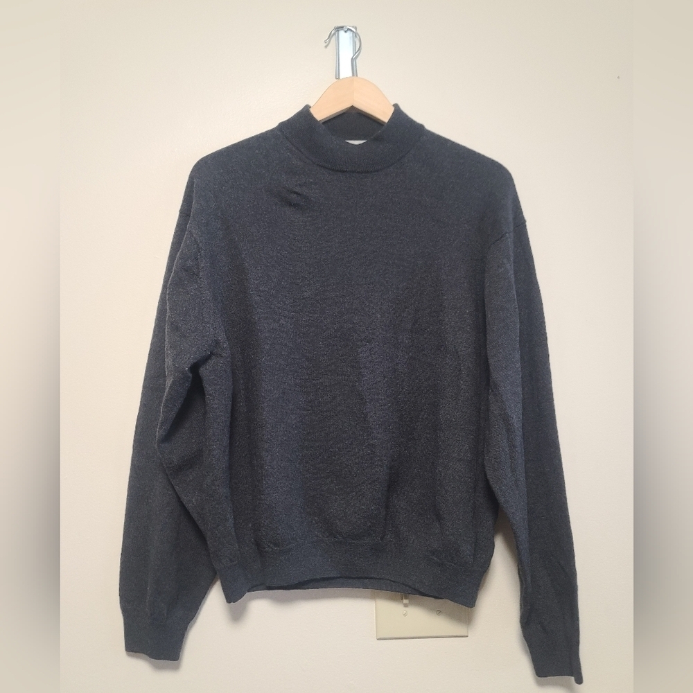 Pronto Uomo grey wool mock neck sweater size xxl